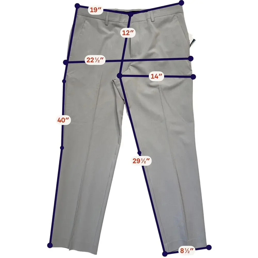 Perry Ellis Portfolio Men's Modern-Fit Stretch Pants Chiseled Stone 36x29 $95